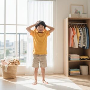 Bé tự thay quần áo